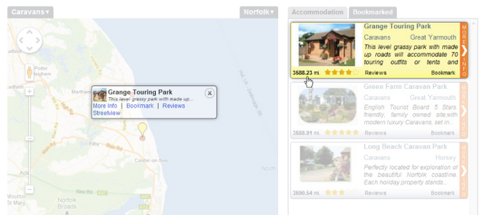 Screen shot of banner ad placement