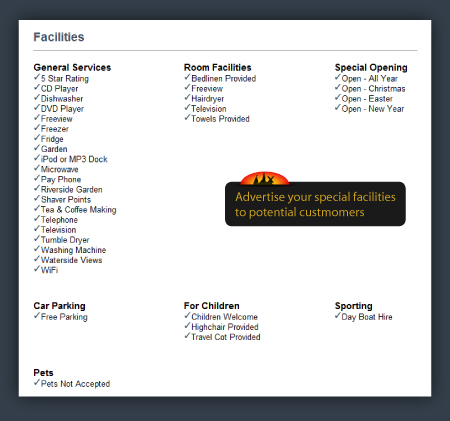 MoreInfo facilities screenshot