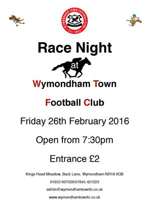 Race Night at Wymondham Town Football Club